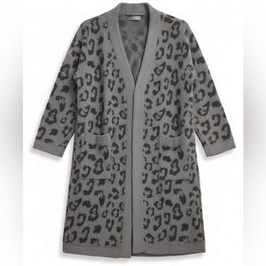 Barefoot Dreams S Cozychic Women's Animal Print Grey Plush Robe